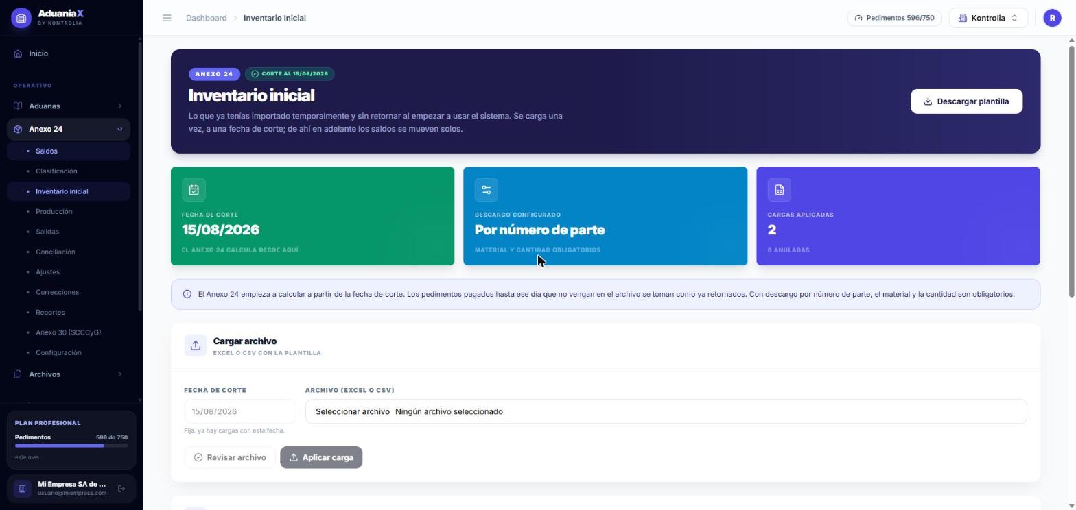 Inventario inicial